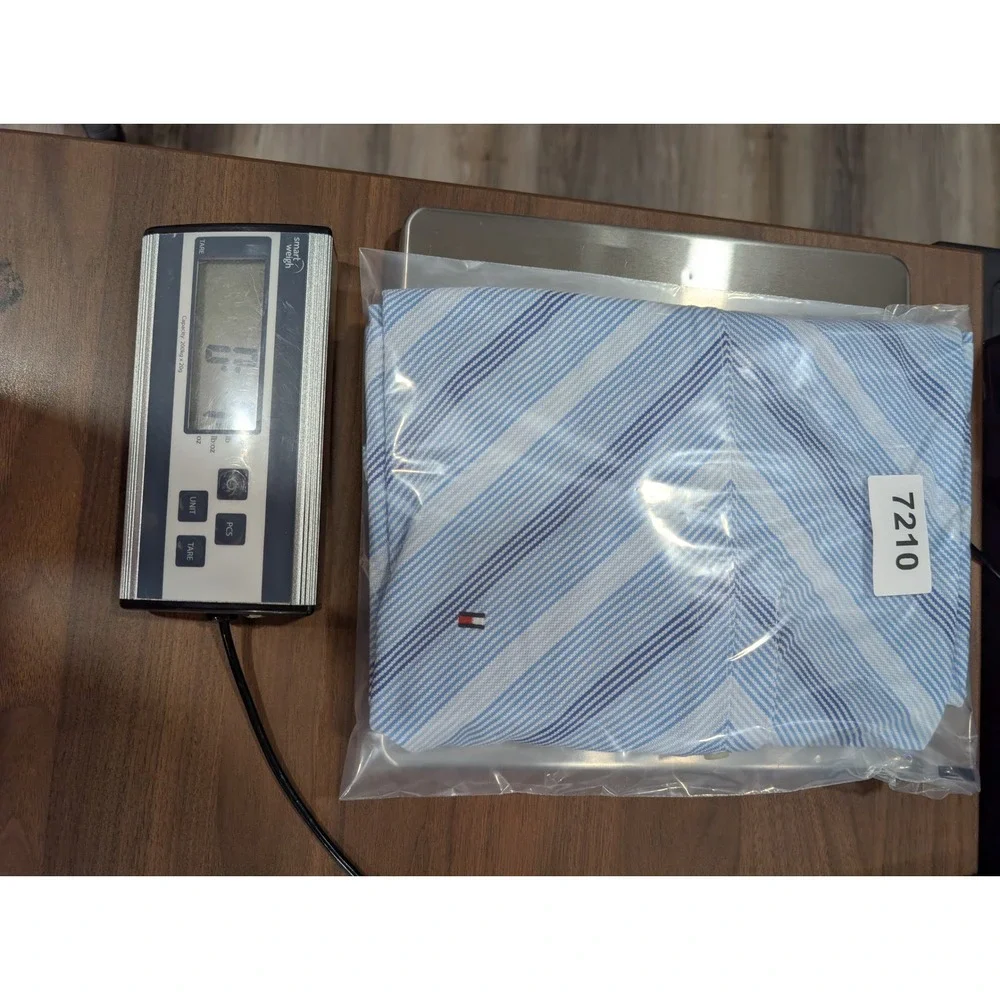 Tommy Hilfiger Mens Blue Striped Short Sleeve Polo Shirt L